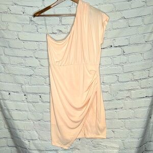 Sunland 17 Light Peach One-Shoulder Dress Size Large Excellent Condition